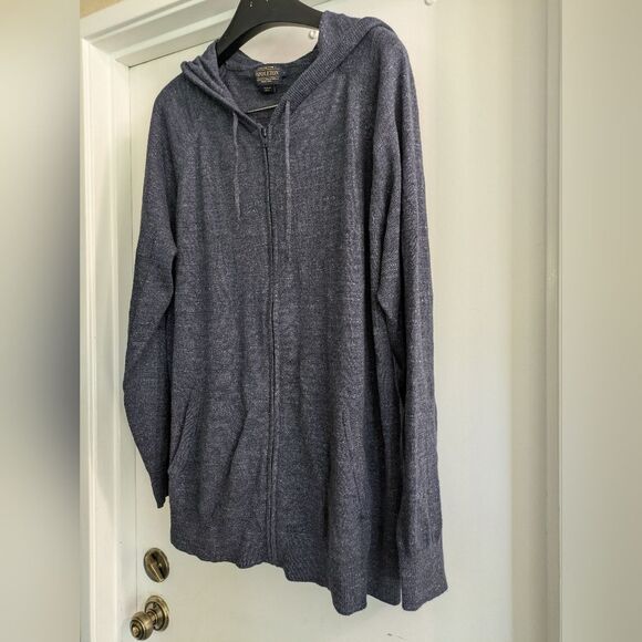 Pendleton Men's  Heathered Blue Cotton Knit Zip-Up Sweater Size XL - Picture 2 of 5